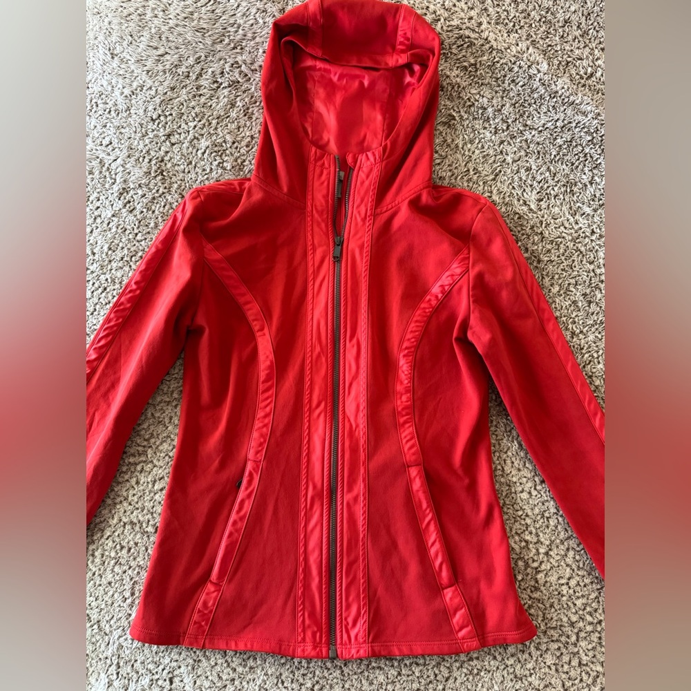 Athleta Red  Hooded Zip-Up Jacket